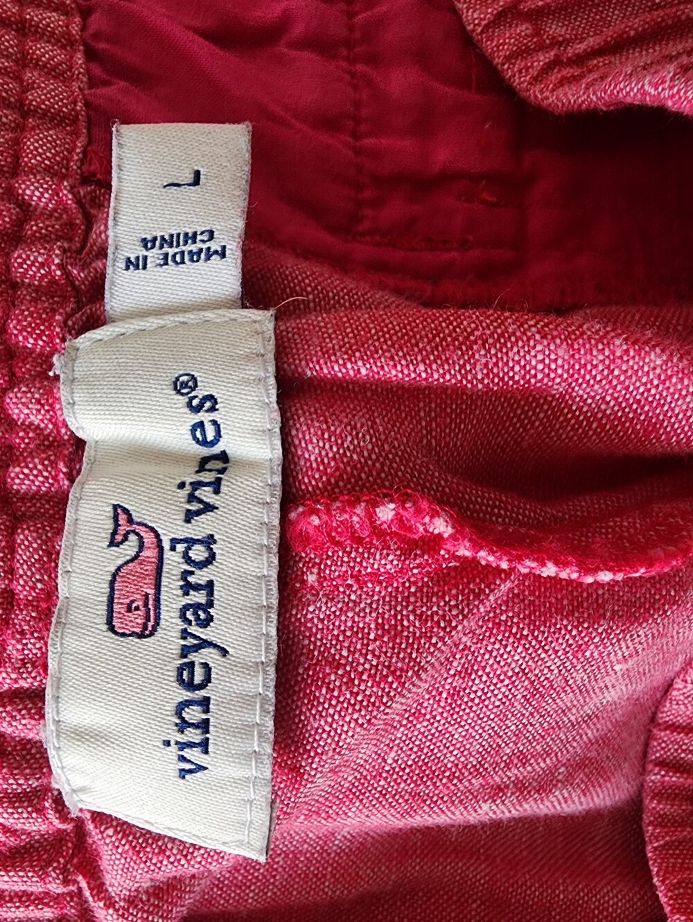 Vineyard Vines Pull On Linen Short Brick Red Size Large Women's Comfort Waist - Picture 9 of 10